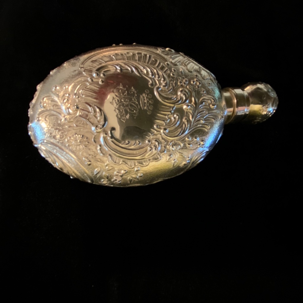 Antique Scrolling 1897 Birmingham Sterling Perfume/ Flask Hallmarked 4”